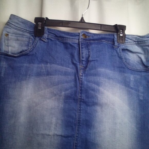 Promod Denim Skirt 16 Women Short Stretch Pockets Blue - Picture 10 of 16